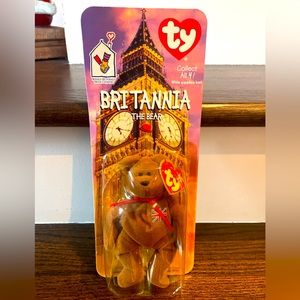 RARE FIND . McDonalds TY Beanie Britannia The bearTwo tag errors : 1993 OAKBROOK
